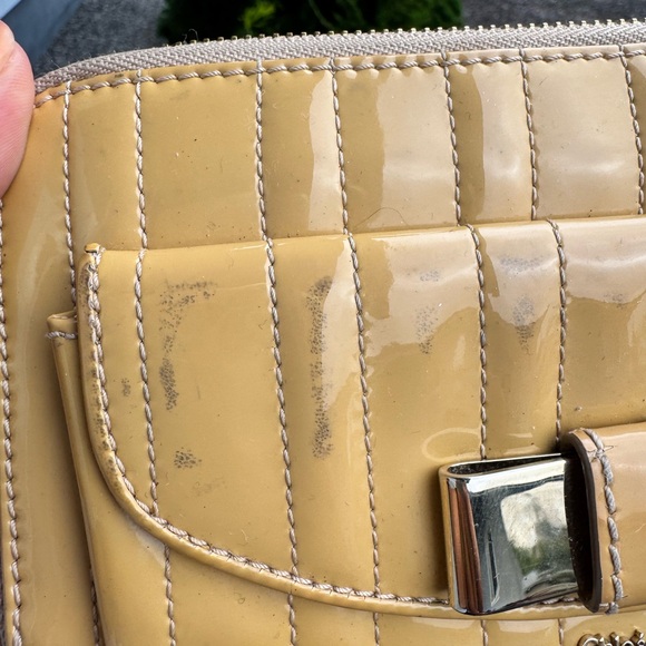 Chloe Wallet (FLAWS) Purse Long Wallet Authentic Beige Mustard Yellow - Picture 3 of 13